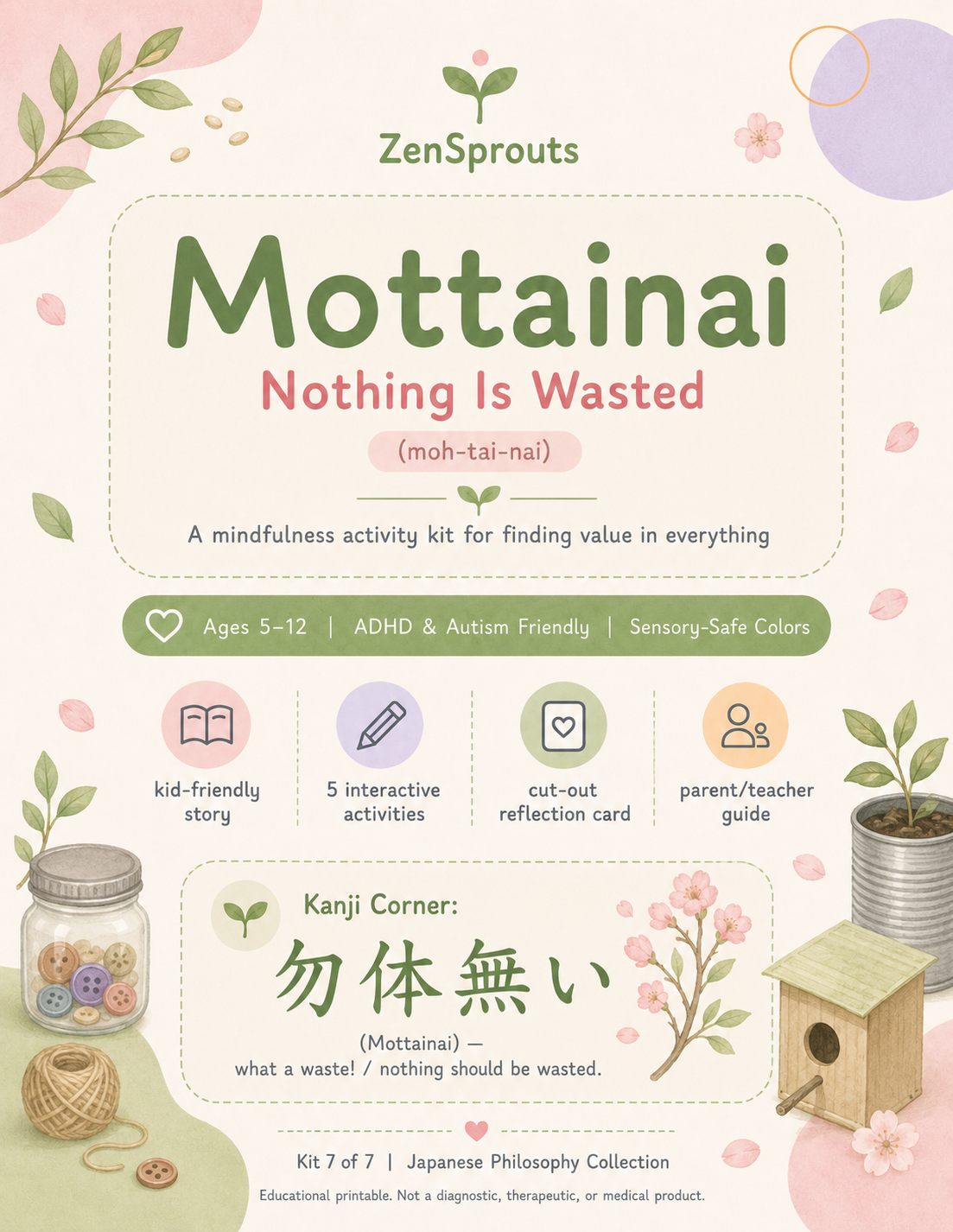 Mottainai printable kit cover