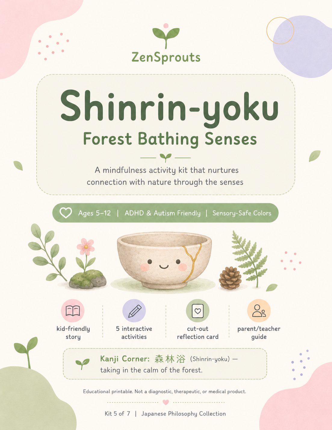 Shinrin-yoku printable kit cover